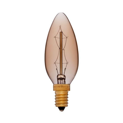 Лампа накаливания E14 40W свеча золотая 052-085