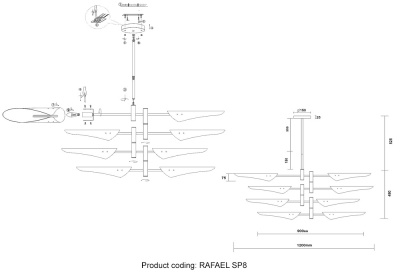 Люстра (без плафонов) Crystal Lux RAFAEL SP8 CHROME