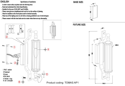 Бра Crystal Lux TOMAS AP1 GOLD