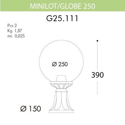 Уличный светильник Fumagalli Minilot/G250 G25.111.000.BXE27