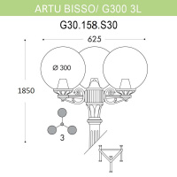 Уличный фонарь Fumagalli Artu Bisso/G300 3L G30.158.S30.BXE27